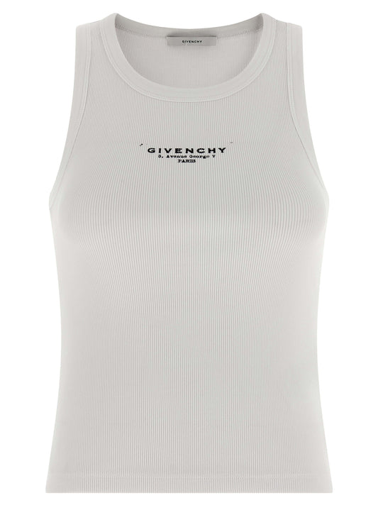 Givenchy White Cotton Sleeveles T-Shirt