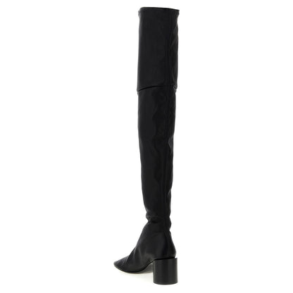 Jil Sander Black Leather Over The Knee