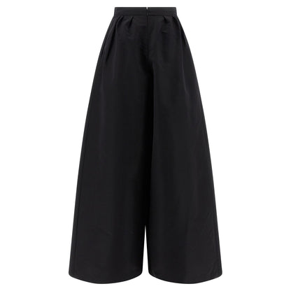 Carolina Herrera Black Silk Casual Pants