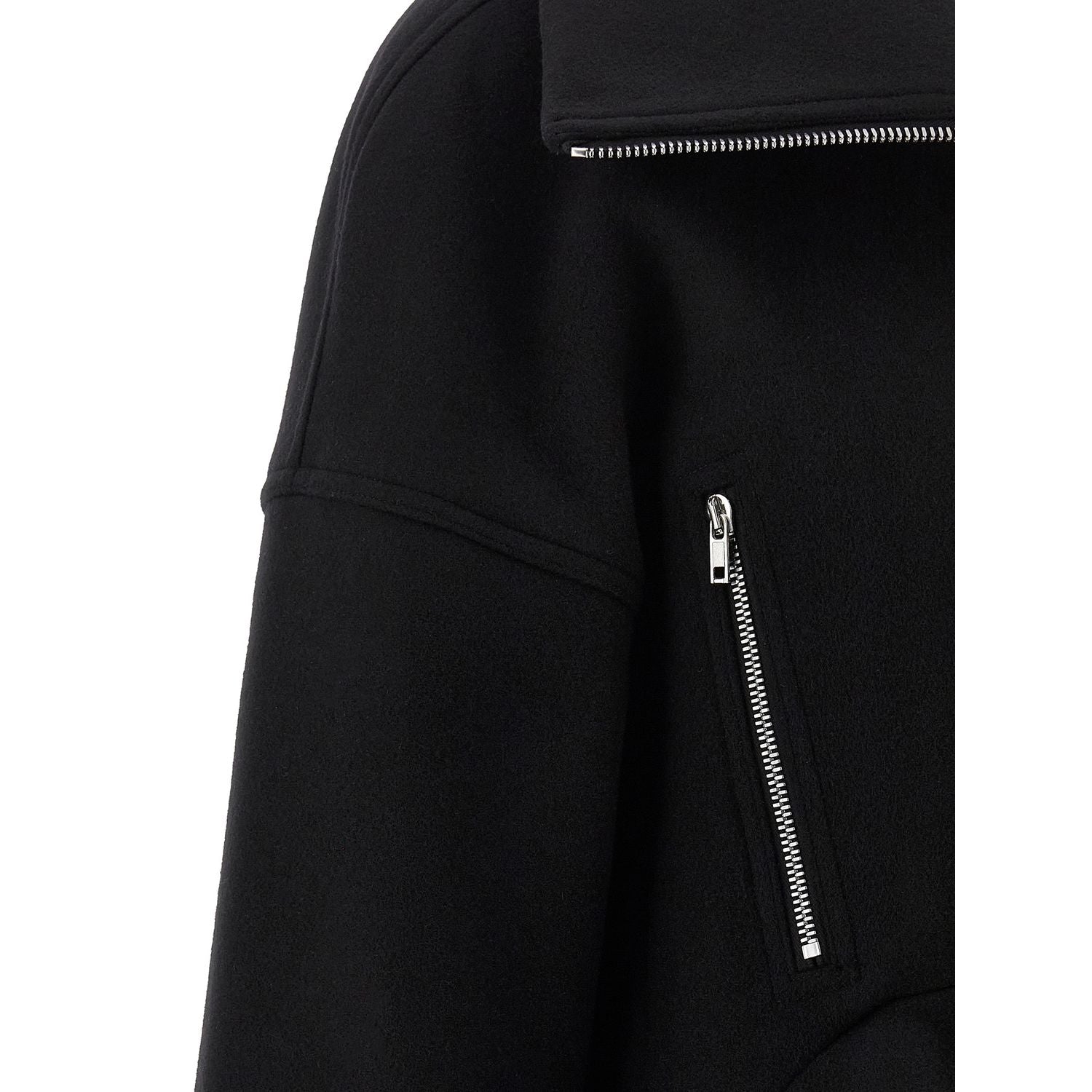 Rick Owens Black Virgin Wool Coat