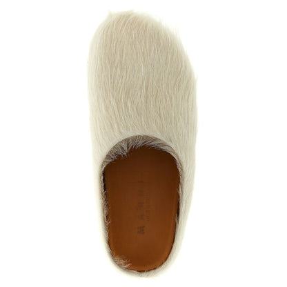 Marni White Calfskin Mules