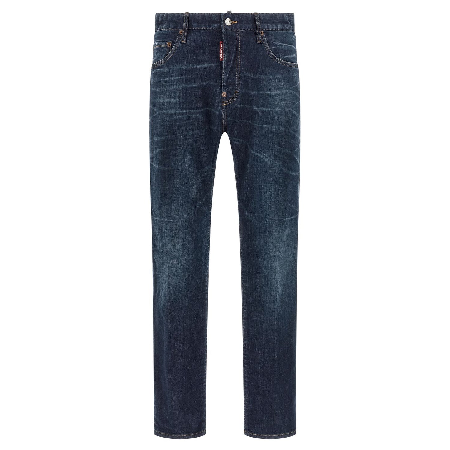Dsquared² Blue Cotton Straight-Leg Jeans
