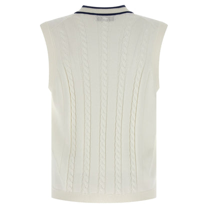 Brunello Cucinelli White Cotton Sleeveles Sweater