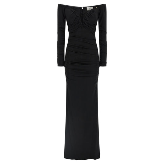Elisabetta Franchi Black Viscose Long Dress