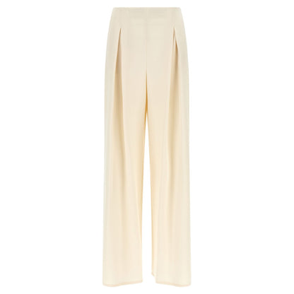Max Mara White Silk Casual Pants