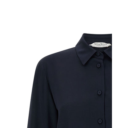 Max Mara Blue Silk Blouse