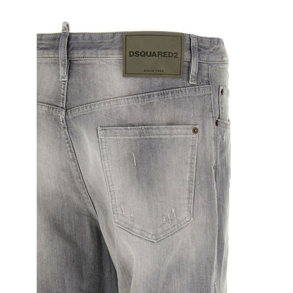 Dsquared² Gray Cotton Straight-Leg Jeans