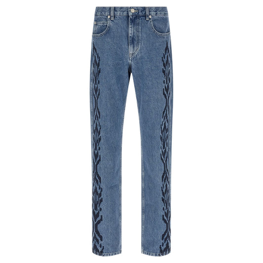 Isabel Marant Blue Cotton Straight-Leg Jeans
