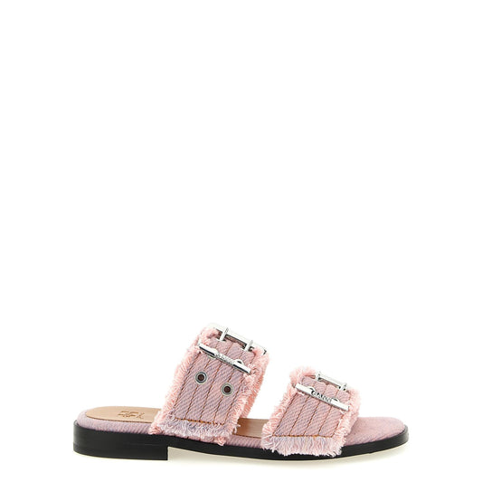 Ganni Multicolor Organic Cotton Slides
