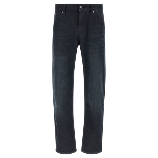 Hugo Boss Blue Cotton Straight-Leg Jeans