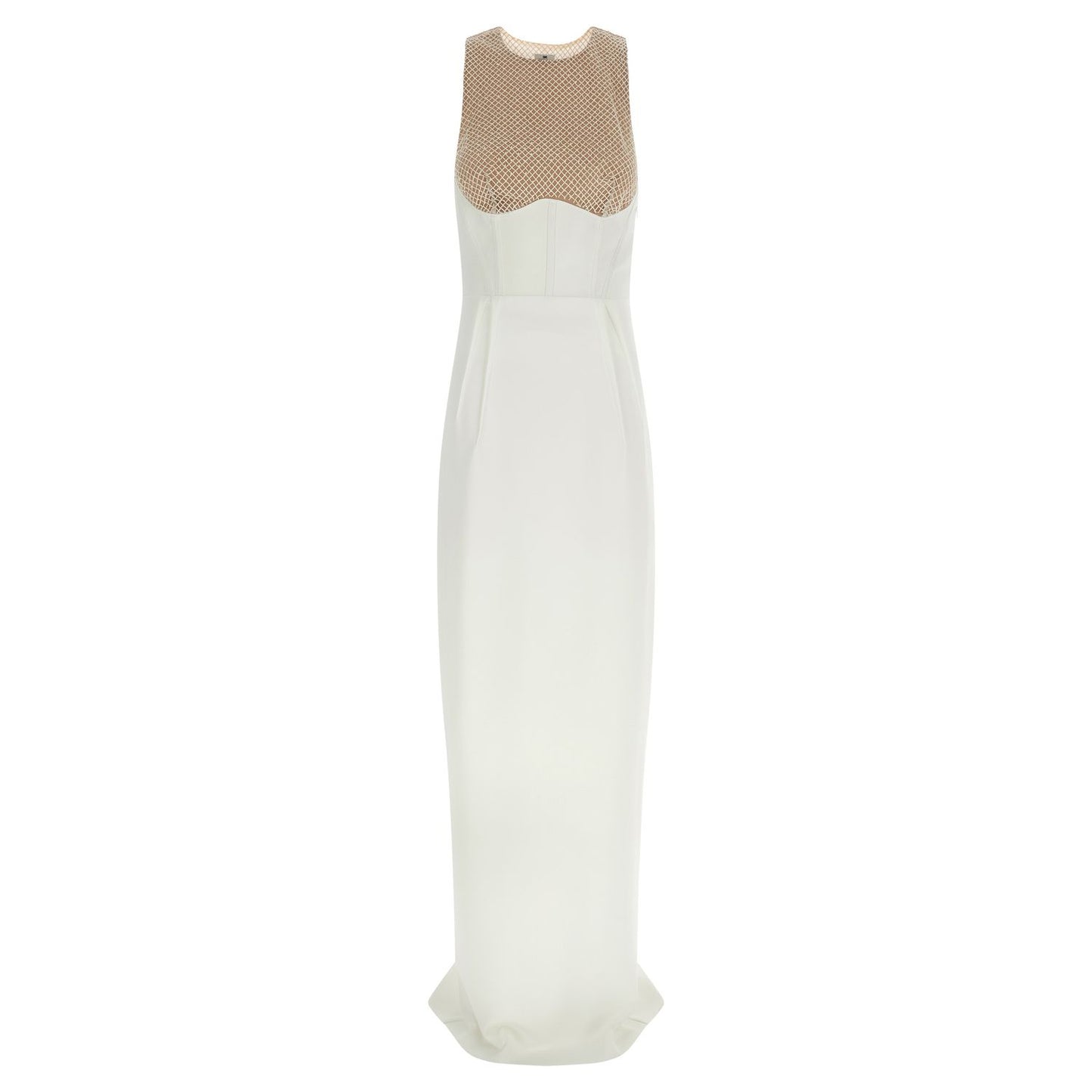 Elisabetta Franchi White Polyester Long Dress