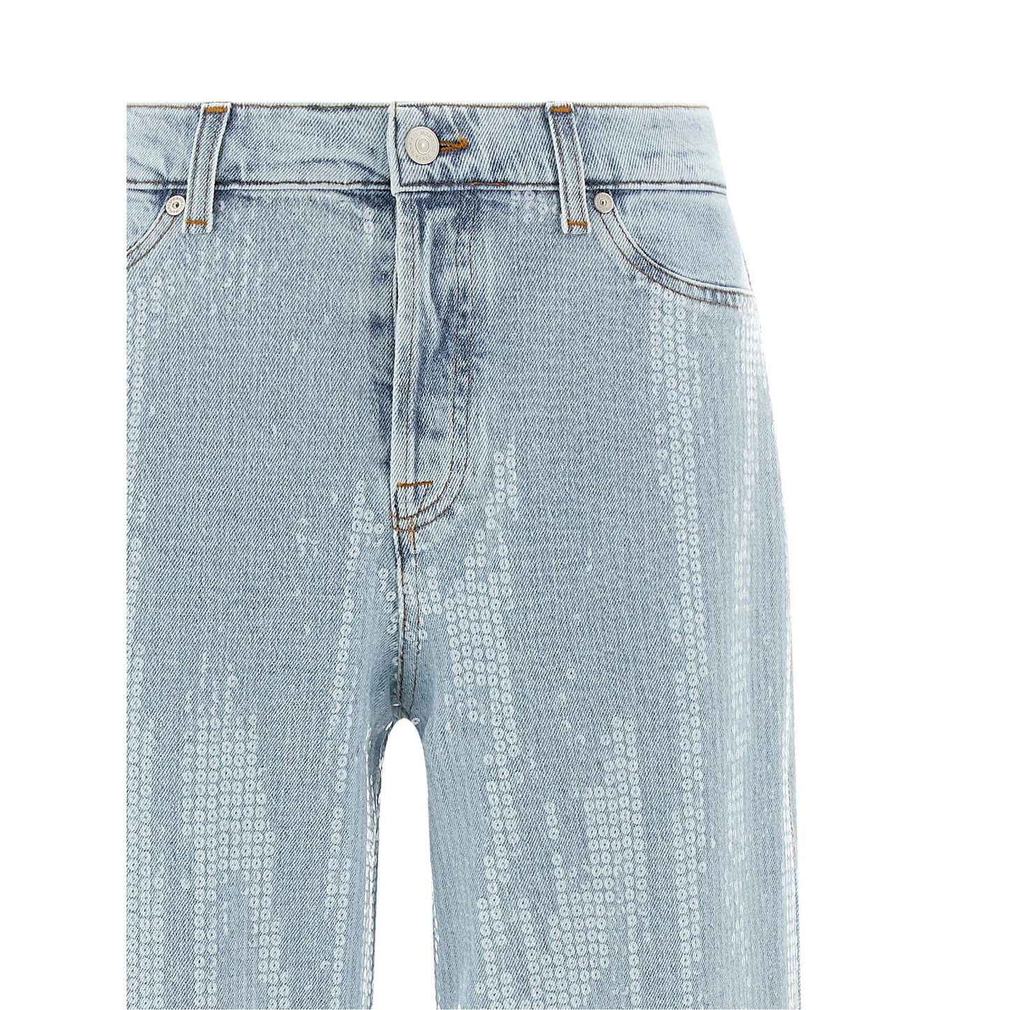 7 For All Mankind Blue Cotton Flared Jeans