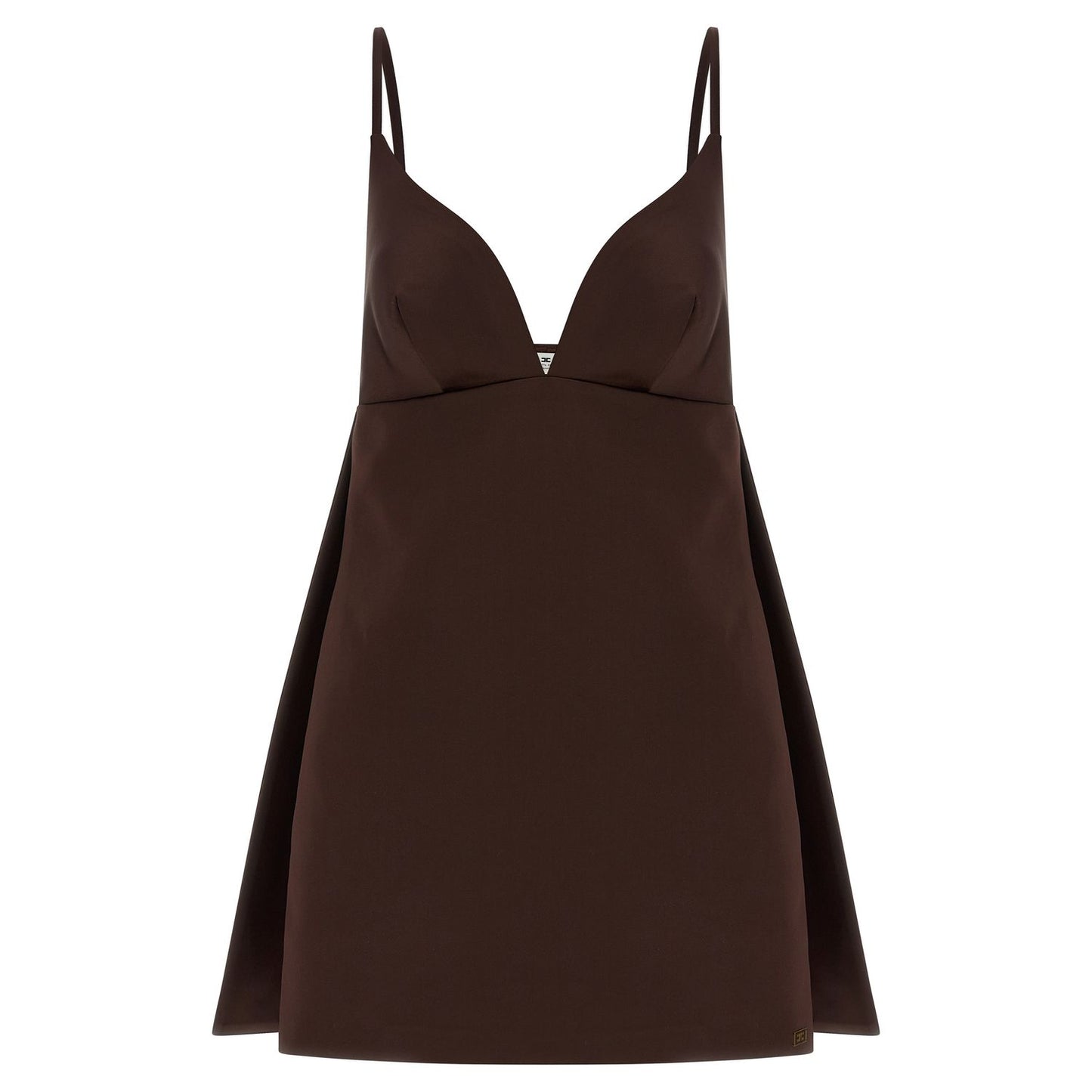 Elisabetta Franchi Brown Polyester Short Dress