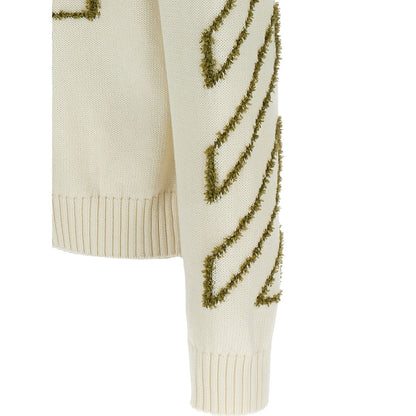 Off-White Beige Cotton Cardigan
