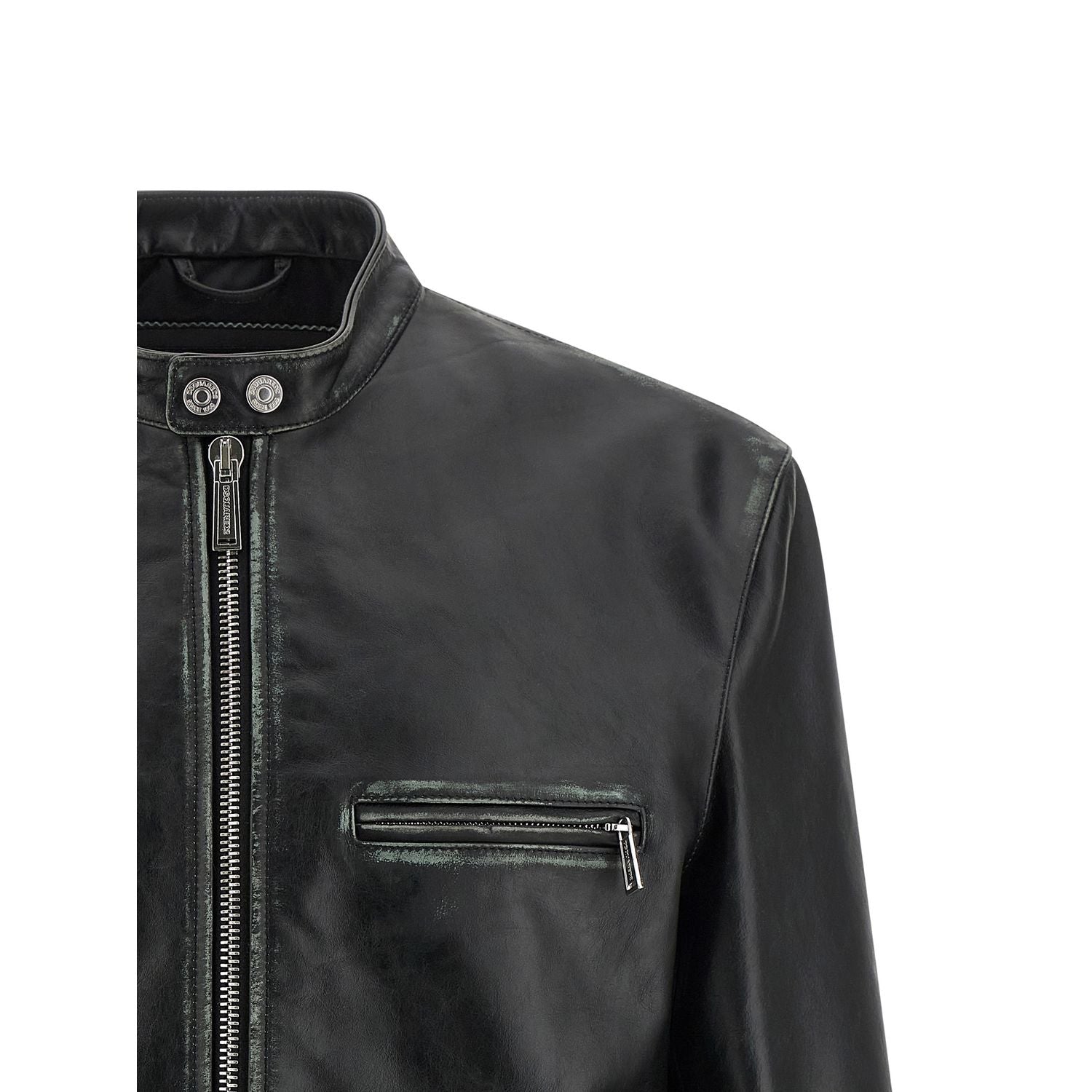 Dsquared² Black Leather Leather Jacket