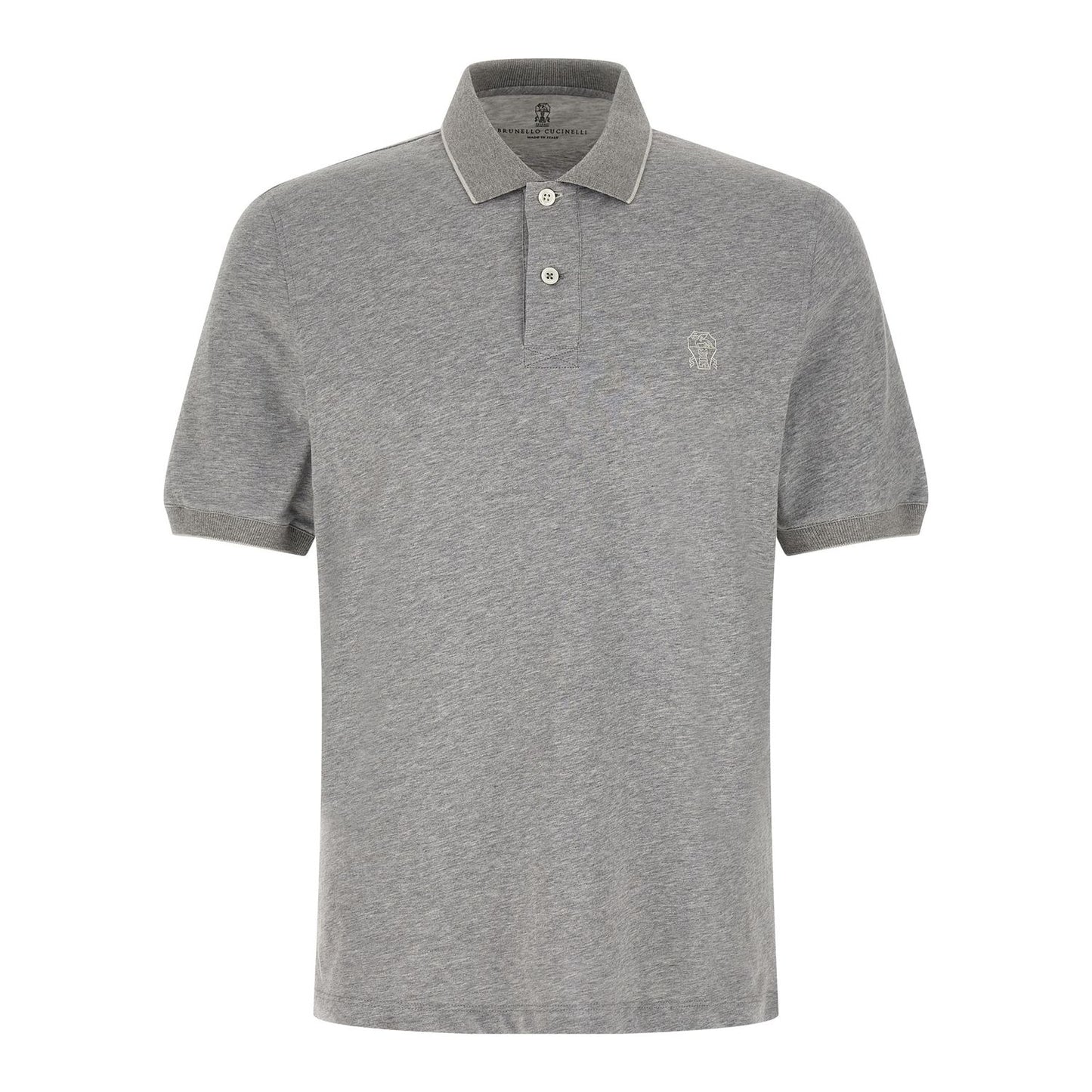 Brunello Cucinelli Gray Cotton Polo Shirt
