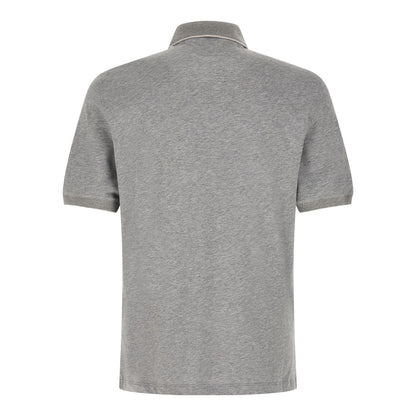 Brunello Cucinelli Gray Cotton Polo Shirt