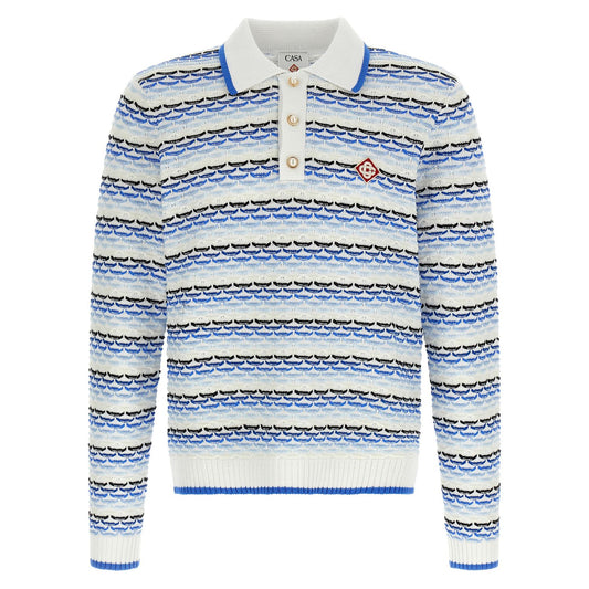 Casablanca Blue Cotton Polo Shirt