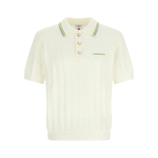 Casablanca White Cotton Polo Shirt