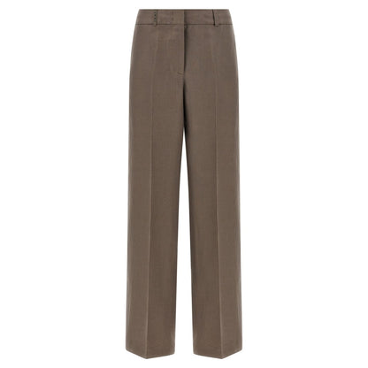 Peserico Brown Linen Pants