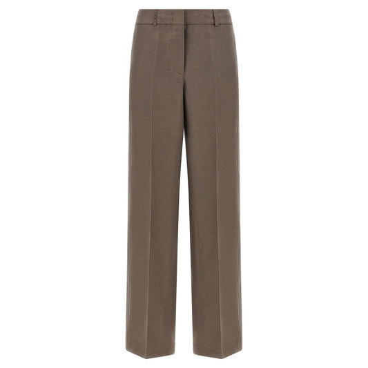 Peserico Brown Linen Pants
