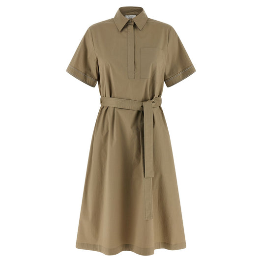 Peserico Bicolor Cotton Midi Dress