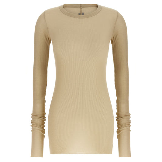 Rick Owens Beige Viscose Long Sleeve T-Shirt