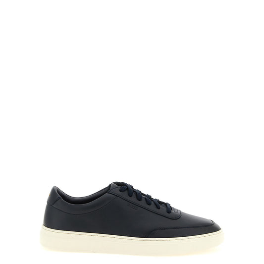 Hugo Boss Blue Cowhide Low Top Sneakers