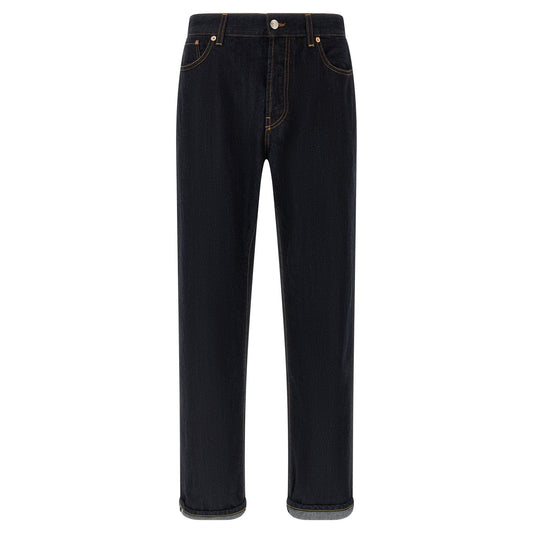 Department 5 Blue Cotton Straight-Leg Jeans