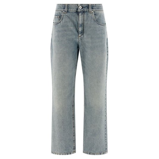 Brunello Cucinelli Blue Cotton Straight-Leg Jeans