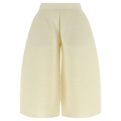 Issey Miyake White Polyester Cropped Pants