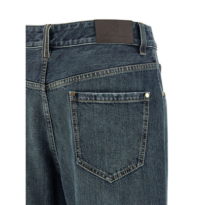 Brunello Cucinelli Blue Cotton Flared Jeans