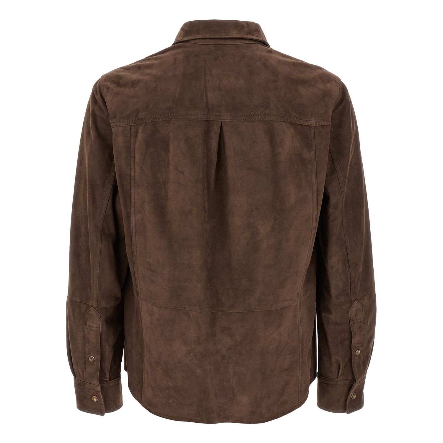 Brunello Cucinelli Brown Lamb Leather Blouse