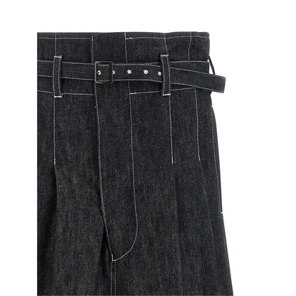 Junya Watanabe Black Cotton Bermuda Shorts