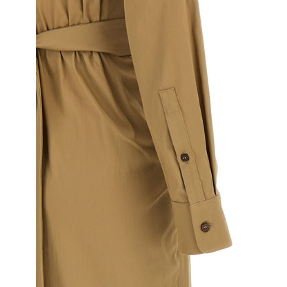 Max Mara Beige Cotton Midi Dress