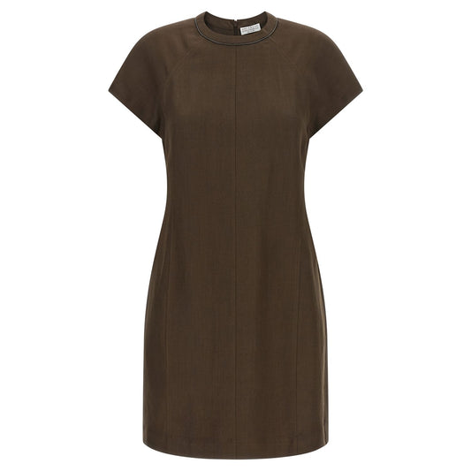Brunello Cucinelli Brown Viscose Short Dress