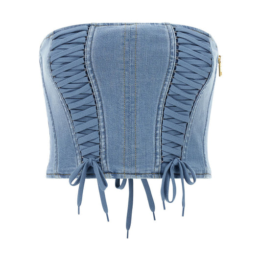 Elisabetta Franchi Blue Cotton Blouse