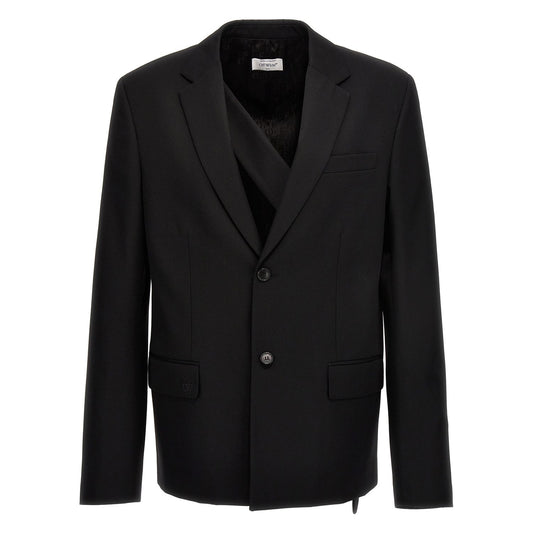 Off-White Black Wool Blazer