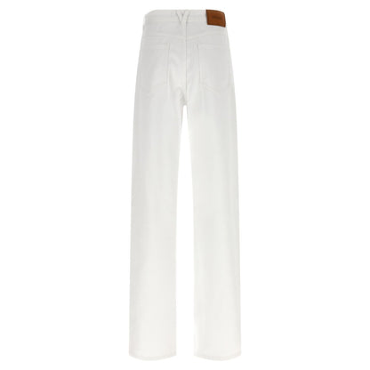 Versace White Cotton Straight-Leg Jeans