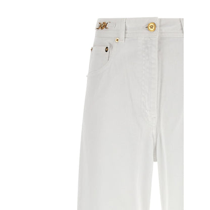 Versace White Cotton Straight-Leg Jeans