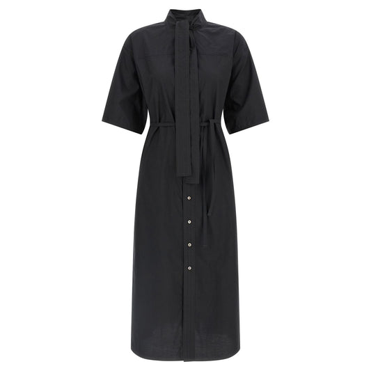Lemaire Black Cotton Midi Dress