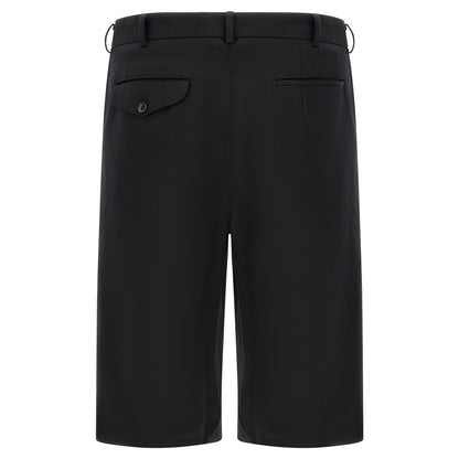 Comme Des Garçons Black Wool Bermuda Shorts