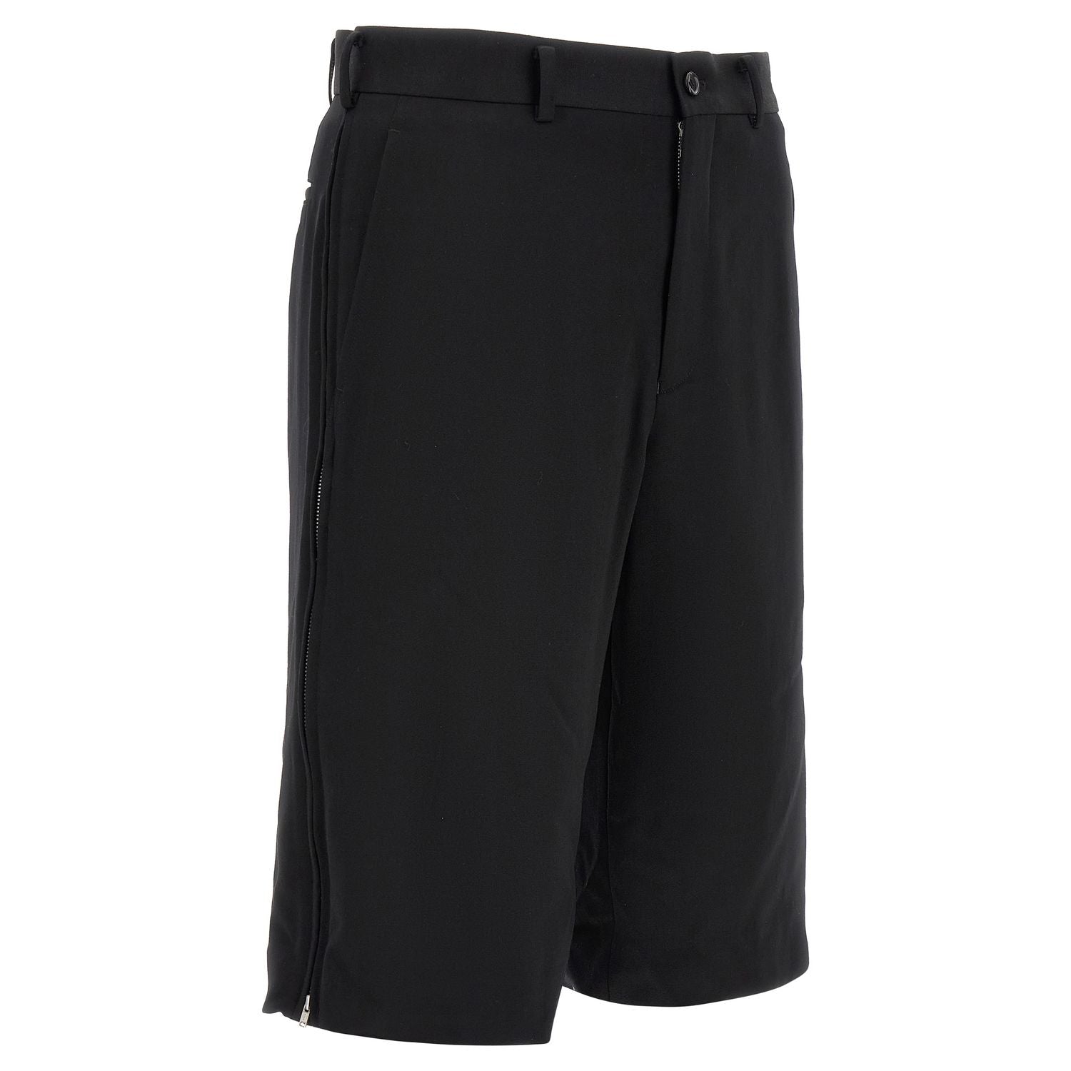 Comme Des Garçons Black Wool Bermuda Shorts