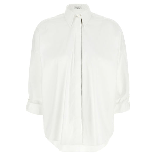 Brunello Cucinelli White Cotton Blouse