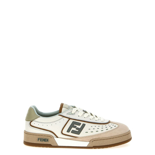 Fendi Beige Leather Sneakers