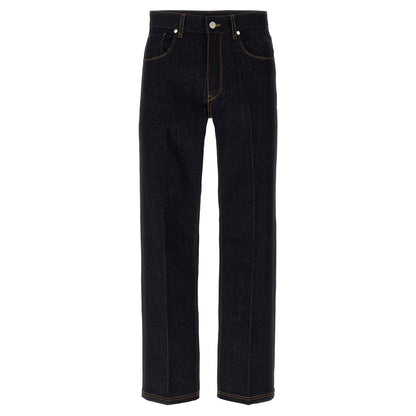 Fendi Blue Cotton Straight-Leg Jeans