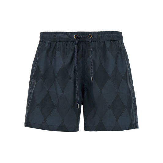 Ballantyne Blue Polyester Swim Shorts