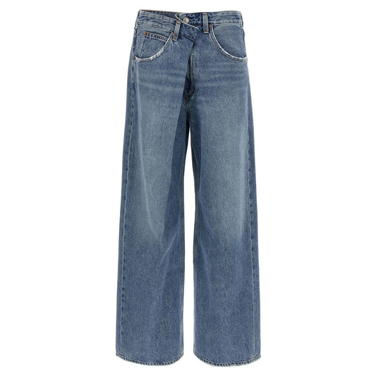 Agolde Blue Cotton Relaxed Fit Jeans
