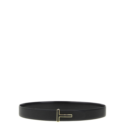 Tom Ford Black Calfskin Regular Belt