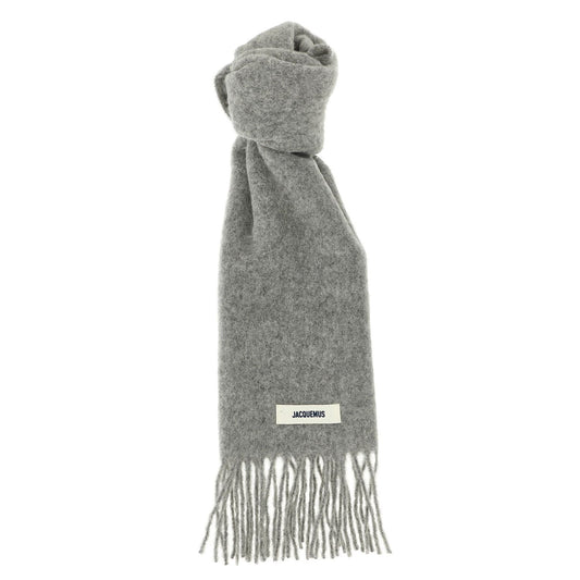 Jacquemus Gray Alpaca Leather Foulard